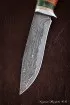 Нож Варан дамаск ламинированный карельская береза зеленая акрил