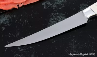 Кухонный нож Шеф № 6 сталь 95Х18 рукоять акрил белый