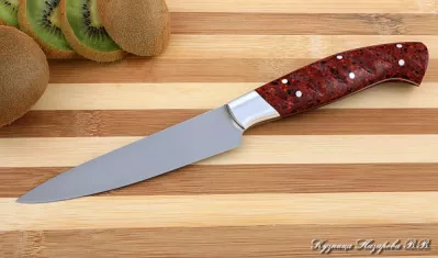 Кухонный нож Шеф № 2 сталь 95Х18 рукоять акрил красный