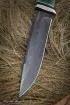 Нож Вепрь дамаск ламинированный с воронением карельская береза зеленая