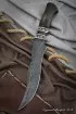 Нож Эксклюзив дамаск долы карельская береза коричневая мельхиор