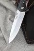 Нож складной Корвет сталь Х12МФ накладки g10 черная с оранжевой проставкой