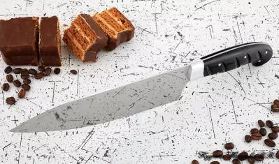 Кухонный нож Шеф № 13 сталь 95Х18 рукоять акрил черный