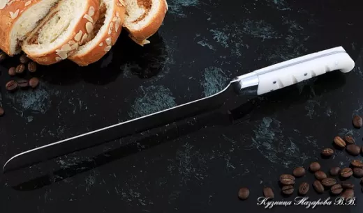 Кухонный нож Шеф № 15 сталь 95Х18  рукоять акрил белый