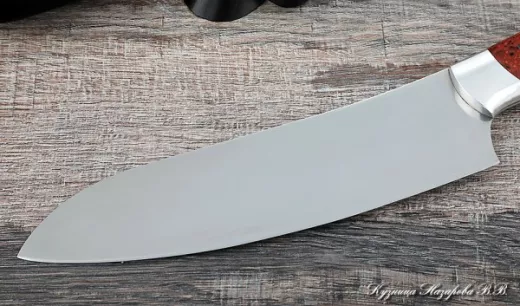 Кухонный нож Шеф № 11 сталь 95Х18 рукоять акрил красный