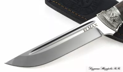 Нож Боец Elmax мельхиор стабилизированная карельская береза (коричневая)