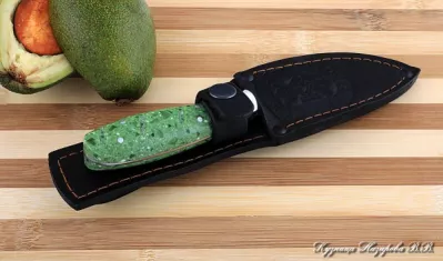 Кухонный нож Шеф № 1 сталь 95Х18 рукоять акрил зеленый