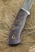 Нож Боец дамаск долы, рукоять стабилизированная карельская береза фиолетовая