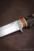 Нож Беркут S390 мельхиор стабилизированная карельская береза (янтарная+коричневая)