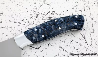Нож Шеф № 8 сталь 95Х18 рукоять акрил синий