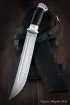 Нож Пластун (казачий пластунский нож) 95х18 черный граб дюраль (NEW)