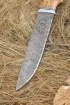 Нож Путник дамаск полный камень, рукоять стабилизированная карельская береза