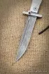 Нож Финка НКВД складная дамаск нержавеющий со штифтом акрил белый+черный с красной звездой