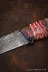 Нож Вепрь дамаск торцевой мокуме-гане карельская береза кость мамонта