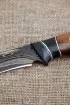 Нож Ангара дамаск ламинированный с долом с воронением черный граб железное дерево карбон
