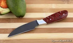 Кухонный нож Шеф № 1 сталь Х12МФ рукоять акрил красный