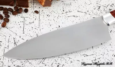 Кухонный нож Шеф № 13 сталь 95Х18 рукоять акрил красный