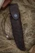 Нож Ежик дамаск ламинированный с воронением черный граб акрил зеленый