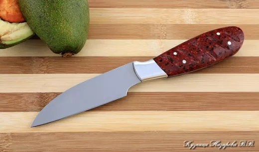 Кухонный нож Шеф № 1 сталь 95Х18 рукоять акрил красный