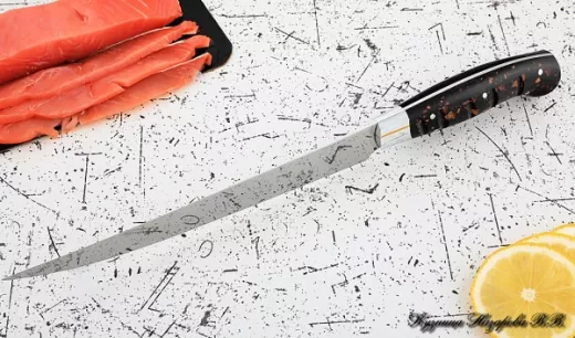 Нож Шеф № 7 сталь 95Х18 рукоять акрил коричневая