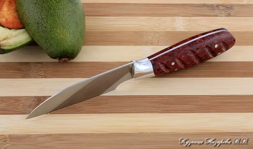 Кухонный нож Шеф № 1 сталь 95Х18 рукоять акрил красный