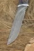 Нож Боец дамаск долы, рукоять стабилизированная карельская береза фиолетовая