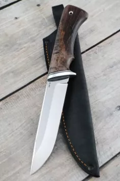 Нож охотничий "Вепрь" сталь VG-10 рукоять карельская береза коричневая