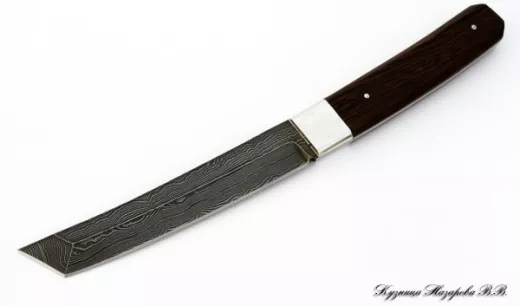 Нож Танто дамаск цельнометаллический венге