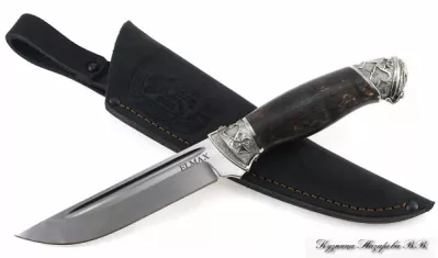 Нож Боец Elmax мельхиор стабилизированная карельская береза (коричневая)
