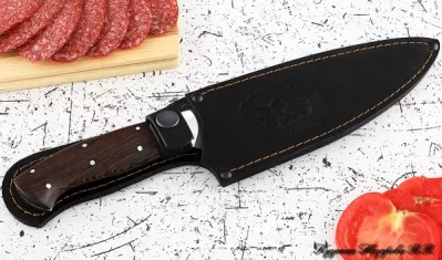 Кухонный нож Шеф № 12 сталь Х12МФ рукоять дюраль венге