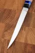 Нож Учар М390 рукоять G10 черная, акрил синий, зебрано