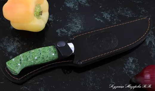Кухонный нож Шеф № 8 сталь 95Х18 рукоять акрил зеленый