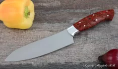 Нож Шеф № 10 сталь 95Х18 рукоять акрил красный