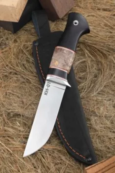 Нож Беркут КН-01 рукоять черный граб карельская береза коричневая