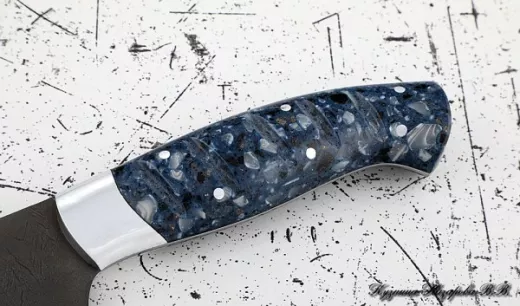 Нож Шеф № 11 сталь Х12МФ рукоять акрил синий
