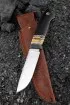 Нож Странник-2 S390 рукоять зуб мамонта стабилизированный желтый черный граб