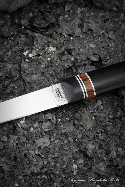 Нож Учар Х12МФ рукоять G10 черная, железное дерево, черный граб