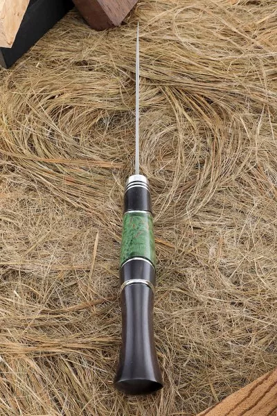 Нож Ангара КН-01 рукоять черный граб карельская береза зеленая