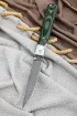 Нож складной филейный сталь дамаск, накладки G10 зеленые 