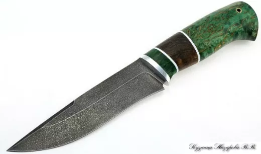 Нож Оса ХВ-5 стабилизированная карельская береза (коричневая+зеленая)
