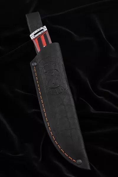 Нож №41 D2 цельнометаллический рукоять G10 чернокрасная