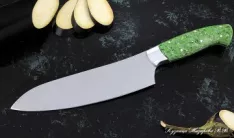 Кухонный нож Шеф № 11 сталь 95Х18 рукоять акрил зеленый