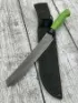 Кухонный Шеф нож №14 дамаск цельнометаллический G10 зеленая и черная (распродажа)