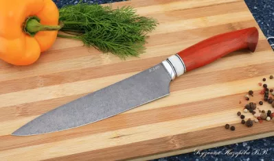 Кухонный нож Шеф № 9 сталь К340 рукоять падук акрил