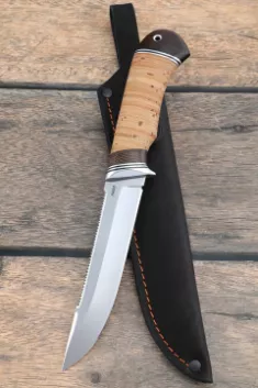 Нож Рыбак сталь N690  береста