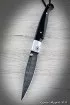 Нож складной Перо сталь дамаск рукоять дюраль черный граб
