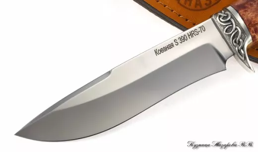 Нож Варан S390 мельхиор карельская береза