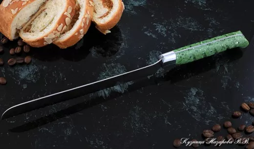 Кухонный нож Шеф № 15 сталь 95Х18 рукоять акрил зеленый