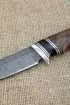 Нож Ежик дамаск рукоять черный граб карельская береза коричневая