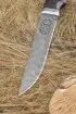 Нож Путник дамаск полный камень, рукоять стабилизированная карельская береза фиолетовая